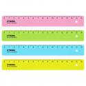 Линейка 16см, пластиковая, непрозрачная, неоновые цвета, ассорти СТАММ (ЛН02)