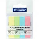Стикеры-закладки 50*12 мм, 25 л.*4 пастельных цвета, европодвес Office Space (SN25_21801)