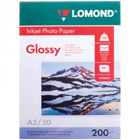Фотобумага Lomond А3 для стр. принтеров, 200г/м2 (50л) глянцевая односторонняя (0102024)