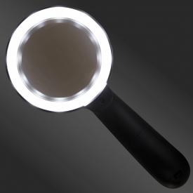 Лупа просмотровая с LED-ПОДСВЕТКОЙ, диаметр 90 мм, увеличение 10, корпус черный, BRAUBERG (455928)