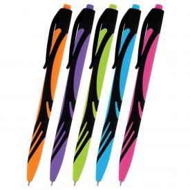 Ручка шариковая автоматическая ULTRA COLOR NEON, soft-touch, СИНЯЯ, пишущий узел 0,7 мм, линия письма 0,35 мм, BRAUBERG (144203)