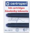 Картриджи чернильные СИНИЕ, КОМПЛЕКТ 6 шт. CENTROPEN (0019/6)