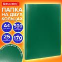 Папка на 2 кольцах А4 PIXEL, 25 мм, темно-зеленая, до 170 листов, 0,5 мм,BRAUBERG (273033)