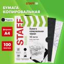 Бумага копировальная (копирка), черная, А4, 100 листов, STAFF (112408)